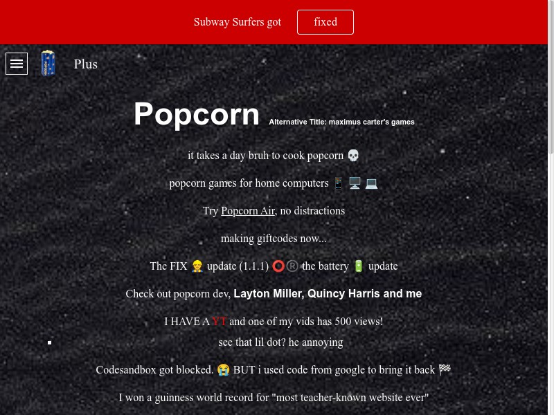 Popcorn Games in NettleWeb